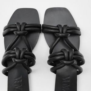 Zara black flat sandals